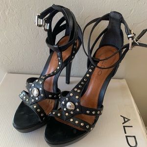 Black studded heels